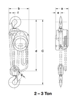 3 ton x 15' Harrington CF Hand Chain Hoist