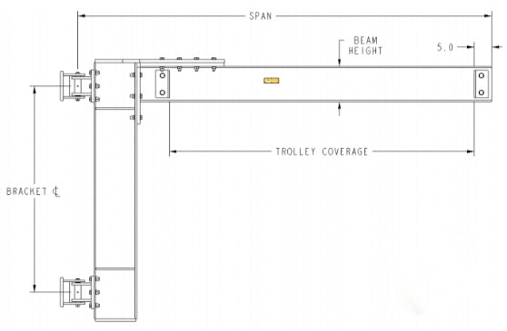 20' SPAN, 6,000 LB WLL  CANTILEVER JIB CRANE 20' SPAN (25758)
