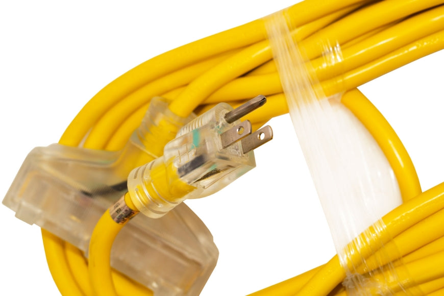 25 ft. 12/3 Heavy Duty Indoor/Outdoor Triple Tap Extension Cord WITH LIGHT (29-EC1225T)