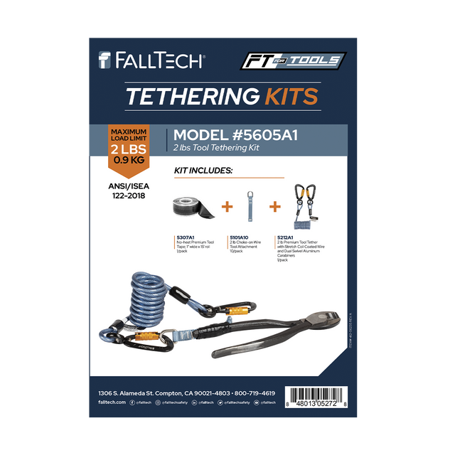 Tool Tethering Kit, 2 lb, Stretch Coil with Tape-on Attachments and Tool Tape (5605A1)