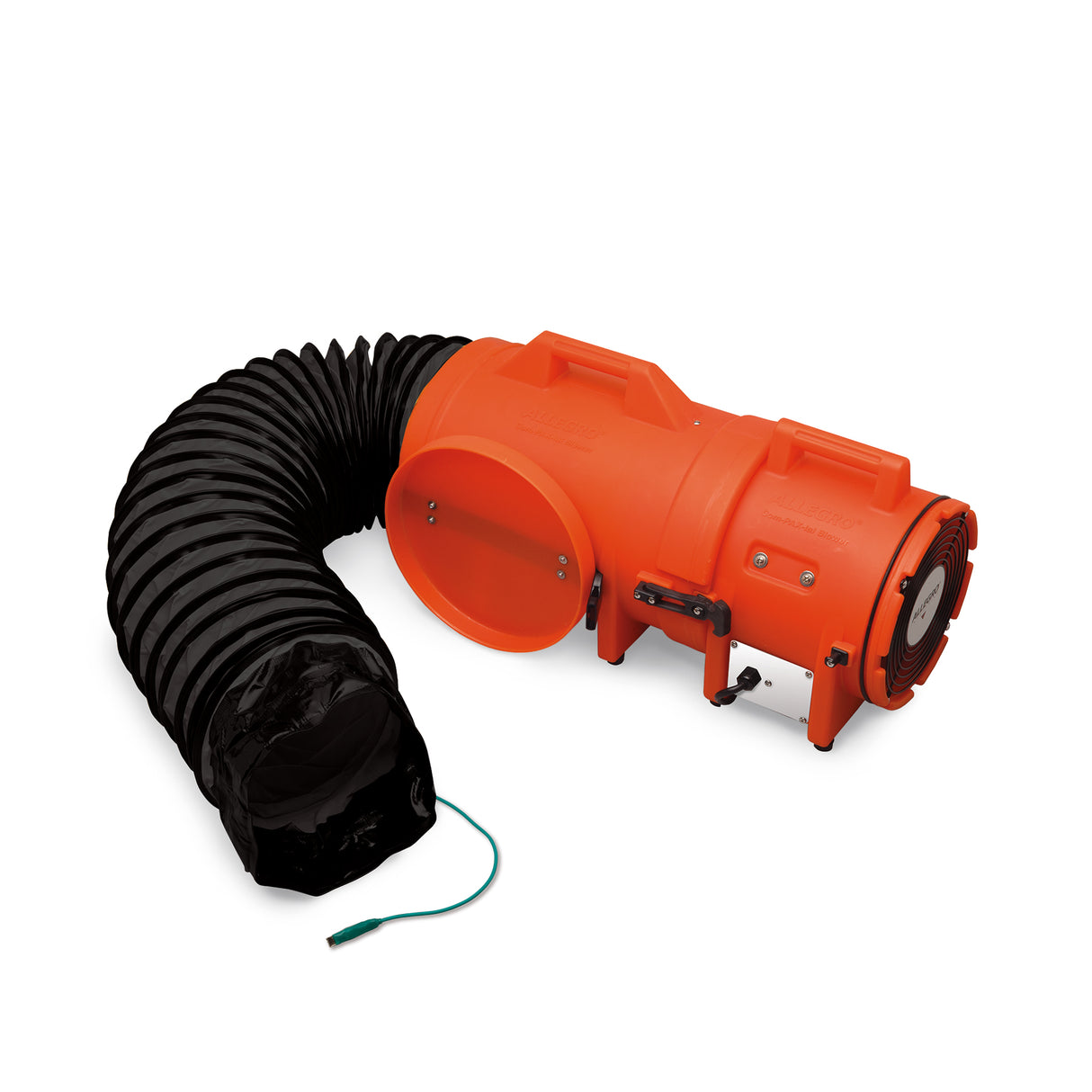 8" Axial Explosion-Proof (EX) Plastic Blower with Compact Canister and 15' Statically Conductive Ducting, 25 lbs. (9538-15)