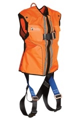 Hi-Vis Orange Construction-grade Vest with 1D Standard Non-belted Full Body Harness (XXXL)