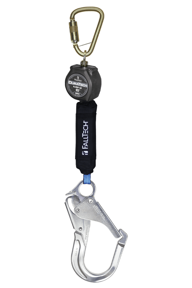 6' DuraTech® Mini Class 1 Personal SRL-P with Aluminum Rebar Hook, Includes Steel Dorsal Connecting Carabiner (72706SB5)