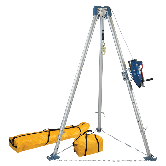 11' Confined Space Tripod System with 60' Galvanized Steel SRL-R (7500)