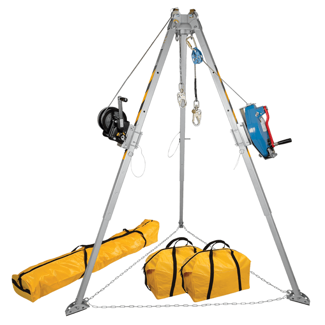 8' Tripod Kit with 7297T Winch, 7281TT 3-way SRL-R and Storage Bags (7509T)