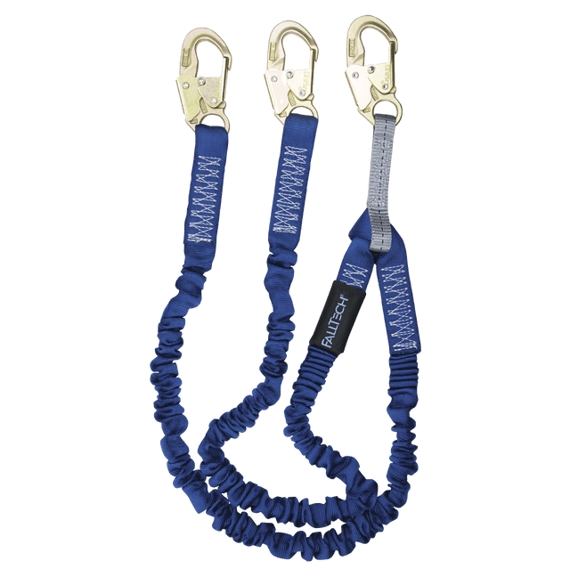 4½' to 6' ElasTech® Energy Absorbing Lanyard, Double-leg with Steel Snap Hooks (8240Y)