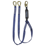 6' WrapTech® Energy Absorbing Lanyard, Double-leg with Steel 5k Tie-back Carabiners (8241Y)