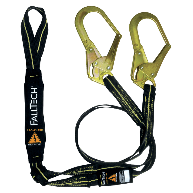 6' Arc Flash Energy Absorbing Lanyard, Double-leg with Choke-loop with Steel Rebar Hooks (8242Y3L)