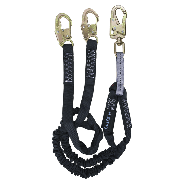 6' Heavyweight® Energy Absorbing Lanyard, Double-leg with Steel Snap Hooks (8246Y)