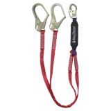 6' Ironman® 12' free fall Energy Absorbing Lanyard, Double-leg with Steel Snap Hooks (8247BY3)