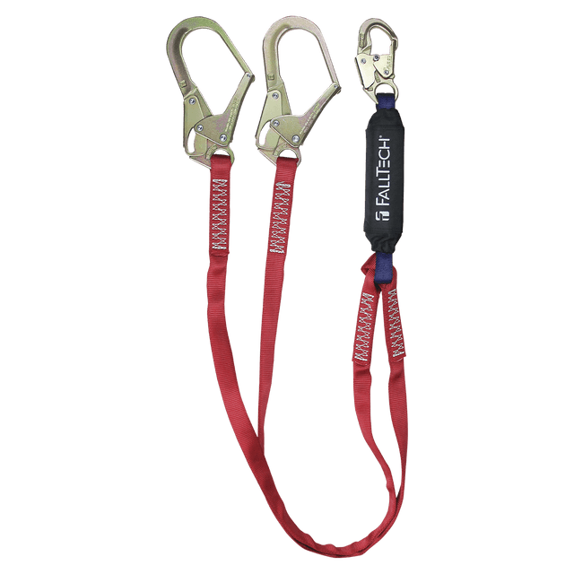 6' Ironman® 12' free fall Energy Absorbing Lanyard, Double-leg with Steel Snap Hooks (8247BY3)