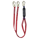 6' Ironman® 12' free fall Energy Absorbing Lanyard, Double-leg with Steel Snap Hooks (8247BY)