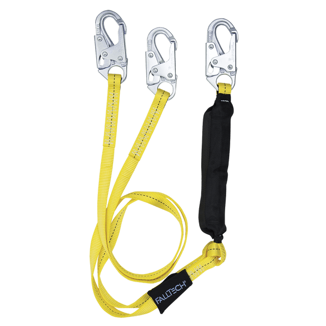 6' Soft Pack FT Basic® Energy Absorbing Lanyard, Double-leg with Steel Snap Hooks (8256LTY)