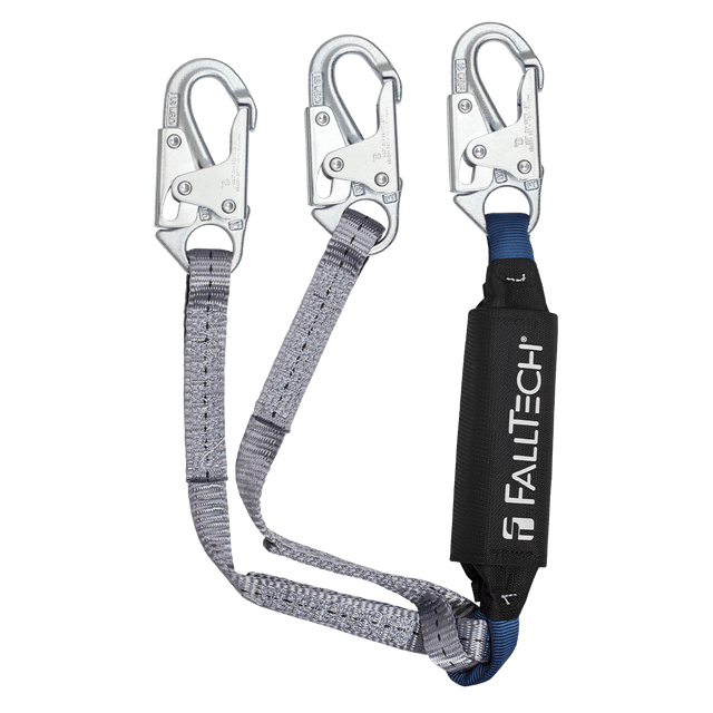 3' ViewPack® Energy Absorbing Lanyard, Double-leg with Steel Snap Hooks (826083)