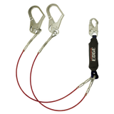 6' Leading Edge Cable Energy Absorbing Lanyard, Double-leg with Steel Connectors (8354LEY3)