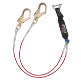 6' Leading Edge Cable Energy Absorbing Lanyard, Double-leg with Rebar Connectors (8354LEYC2D)