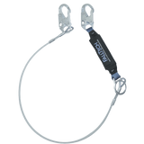 6' ViewPack® Coated Cable Energy Absorbing Lanyard, Single-leg with Steel Snap Hooks (8357)