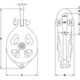 Skookum A Series 5T Cast Full Sided Block with SWIVEL HOOK (A-4RT)