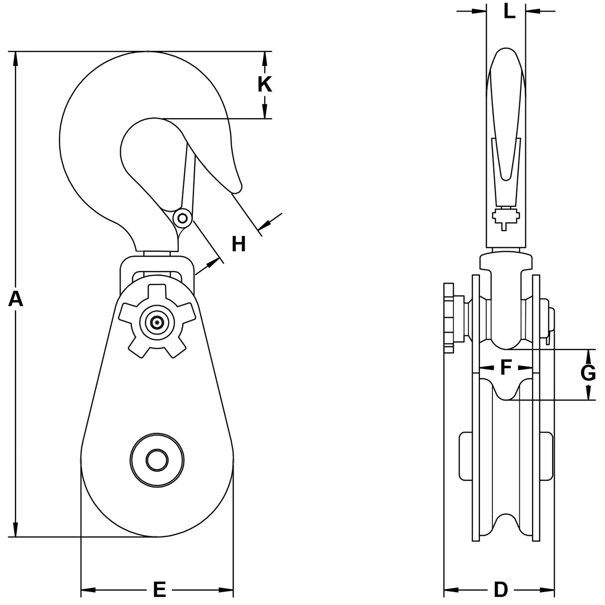 Skookum 4 ton 4" Alloy Snatch Block with SWIVEL HOOK (4" x 4T) (1000136)