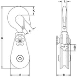 Skookum 4 ton 4" Alloy Snatch Block with SWIVEL HOOK (4" x 4T) (1000136)