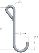 1/4" X 5" J-HOOK STYLE C 100# CAPACITY (11653-5)