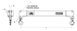 10,000 lbs 6' Fixed Spreader Beam Swivel Hook Connections (13119)