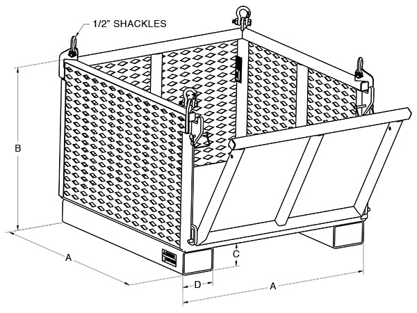 2,500 lbs 36" Drop Side Material Basket w/ Casters(23958)