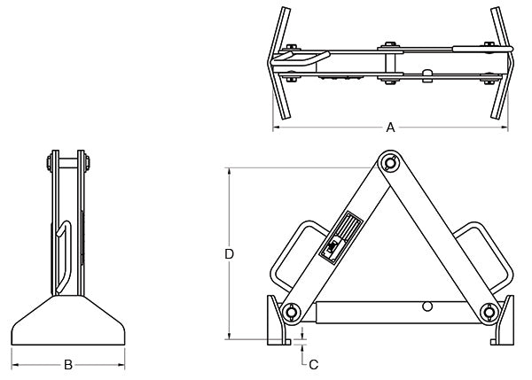 1,200# BARREL BUCKET LIFTER 18" MIN / 29" MAX (16291)