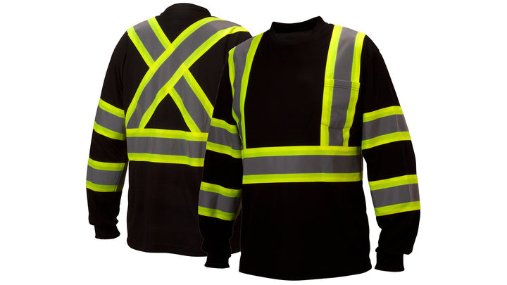 Black Long sleeve moisture wicking t-shirt in black - extra large (RCLTS3111XL) Per 1