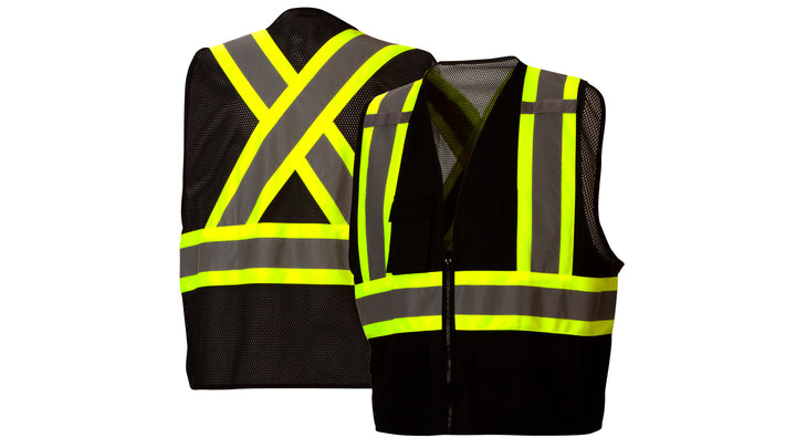 Black Black Vest with Contrasting Reflective Tape - Size Medium (RCZ2411M) Per 1