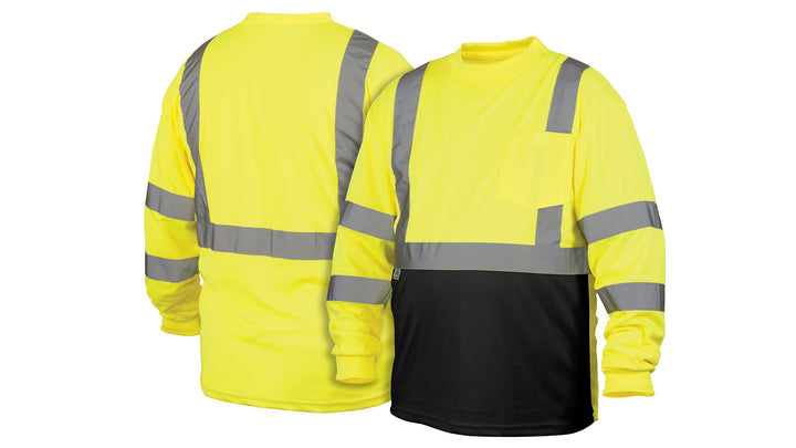 Lime/Black Hi-Vis Lime Long Sleeve - Black Bottom - Size 3X Large (RLTS3110BX3) Per 5
