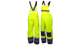 Lime PU/Poly hi vis bib pants - size 5X large (RRWB3110X5) Per 1