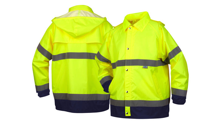 Lime PU/Poly hi vis jacket - size  medium (RRWJ3110M) Per 1