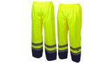 Lime PU/Poly hi vis elastic waist pants - size extra large (RRWP3110XL) Per 1
