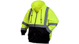 Lime/Black Hi-Vis Lime Zipper Sweatshirt with Black Bottom - Size Small (RSZH3210S) Per 2