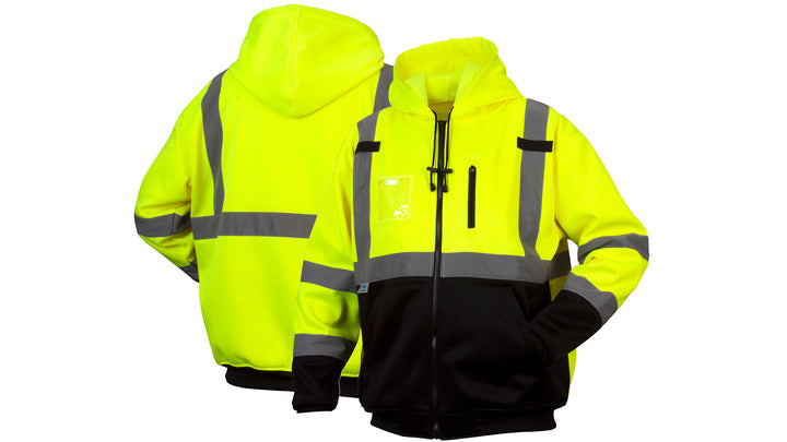 Lime Class 3 premium zipper sweatshirt in lime - extra large (RSZH3310XL) Per 1