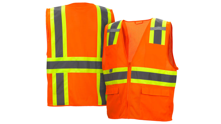 Orange Hi-Viz All Mesh Orange Vest with Contrasting Reflective Tape - Size Small (RVZ2320S) Per 5