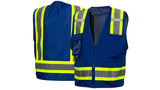 Blue Survey Vest w/clear pocket-Blue-3XL (RVZ2465CPX3) Per 5
