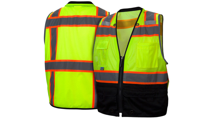 Lime/Black  SAFETY VEST - HI-VIS LIME - SIZE SMALL (RVZ4410BS) Per 1