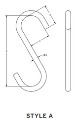 5/16" 365# ALLOY STEEL S HOOK STYLE A 2.75" REACH (14190)