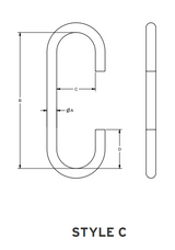 3/4" 1,790# ALLOY STEEL S HOOK STYLE C 8.25" REACH (14213)