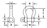 CM 1" 8-1/2 ton Screw Pin Carbon Anchor Shackle