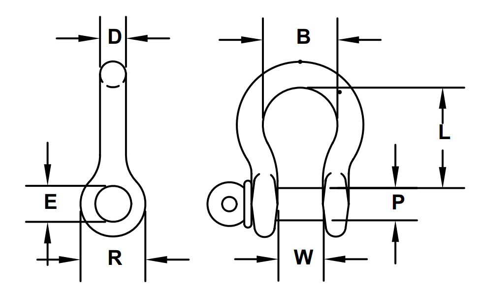 CM 5/8" 3-1/4 ton Screw Pin Carbon Anchor Shackle