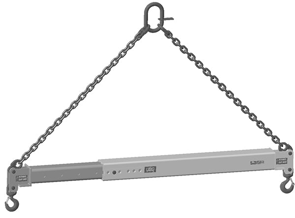 20,000 lbs 8-14' Adj Spreader Beam Swivel Hook Connections (12880)