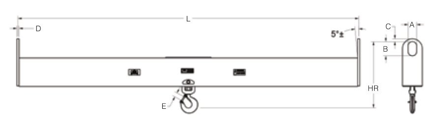 20,000 lbs 14' Twin Hoist Lift Beam With Swivel Latch Hook (16463)