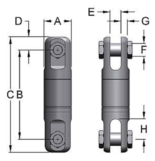 Miller Angular Contact Ball Bearing Swivel Model BB-111 Jaw to Jaw WLL 0.75 tons