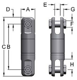 Miller High Pressure Stainless Steel Swivels Model GG-111HP Clevis to Clevis WLL 15 tons (GG-111HP)