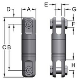 Miller Hydro Link Stainless Steel Swivels, Model BB-151 Clevis to Clevis WLL 0.75 tons