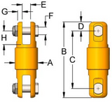 Miller Econo-Link Thrust Bearing Swivel Model 3E181 Jaw to Jaw WLL 3 tons