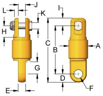 Miller Econo-Link Thrust Bearing Swivel Model 15E182 Jaw to Eye WLL 15 tons